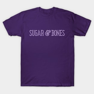 Sugar & Bones Horisontal Typographic Design T-Shirt